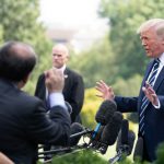 Trump talking to reporters